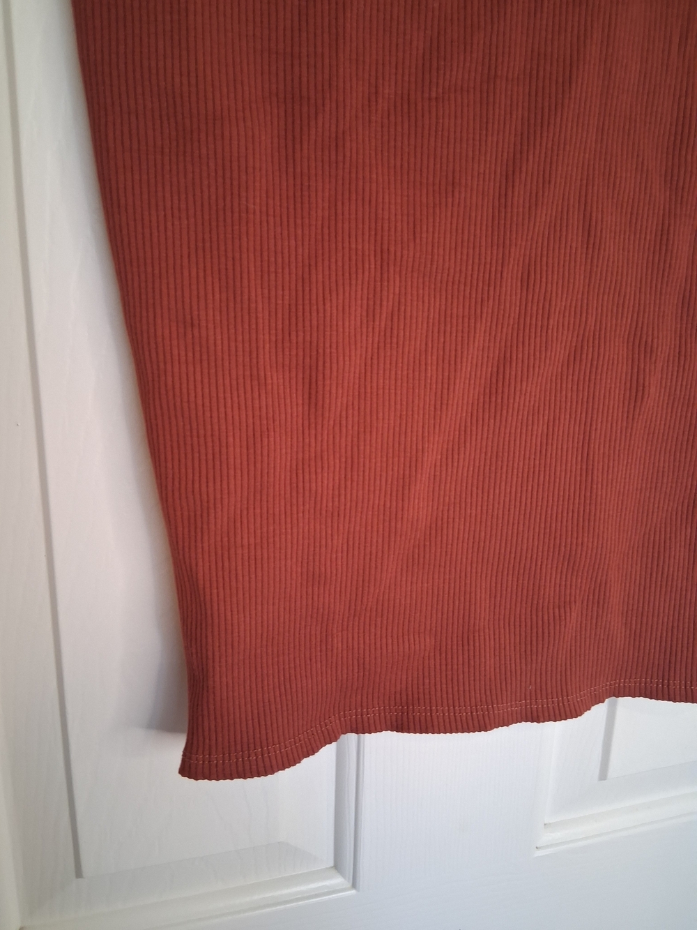 Lulus Set For Life Ribbed Midi Skirt Rust Red Size Large - Picture 8 of 10